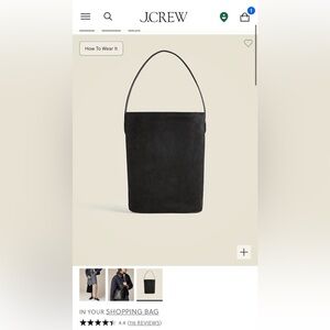 New  J. Crew Berkeley bucket bag in leather and suede